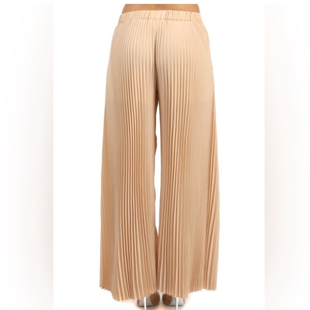 A.L.C. Pleated Wide-Leg Pants in Beige - Picture 3 of 10